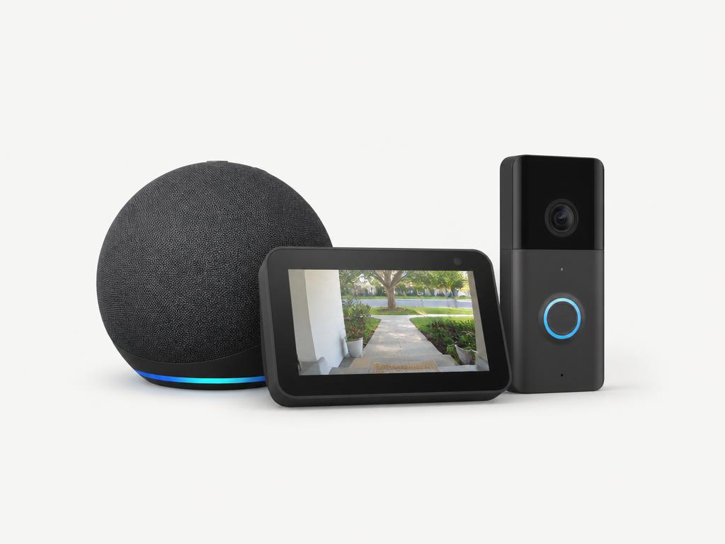 Smart speaker, smart display and video doorbell grouped together